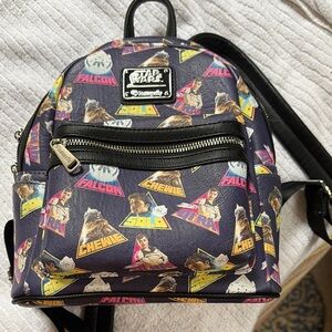 Loungefly Star Wars Character Print Backpack - Black and Multicolor